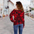 Tonga Polynesian Women's Off Shoulder Sweater - Tonga Red Seal with Polynesian tattoo - Polynesian Pride