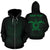 Polynesian All Over Custom Zip up Hoodie Green Turtle Tribal Pattern Unisex Black - Polynesian Pride