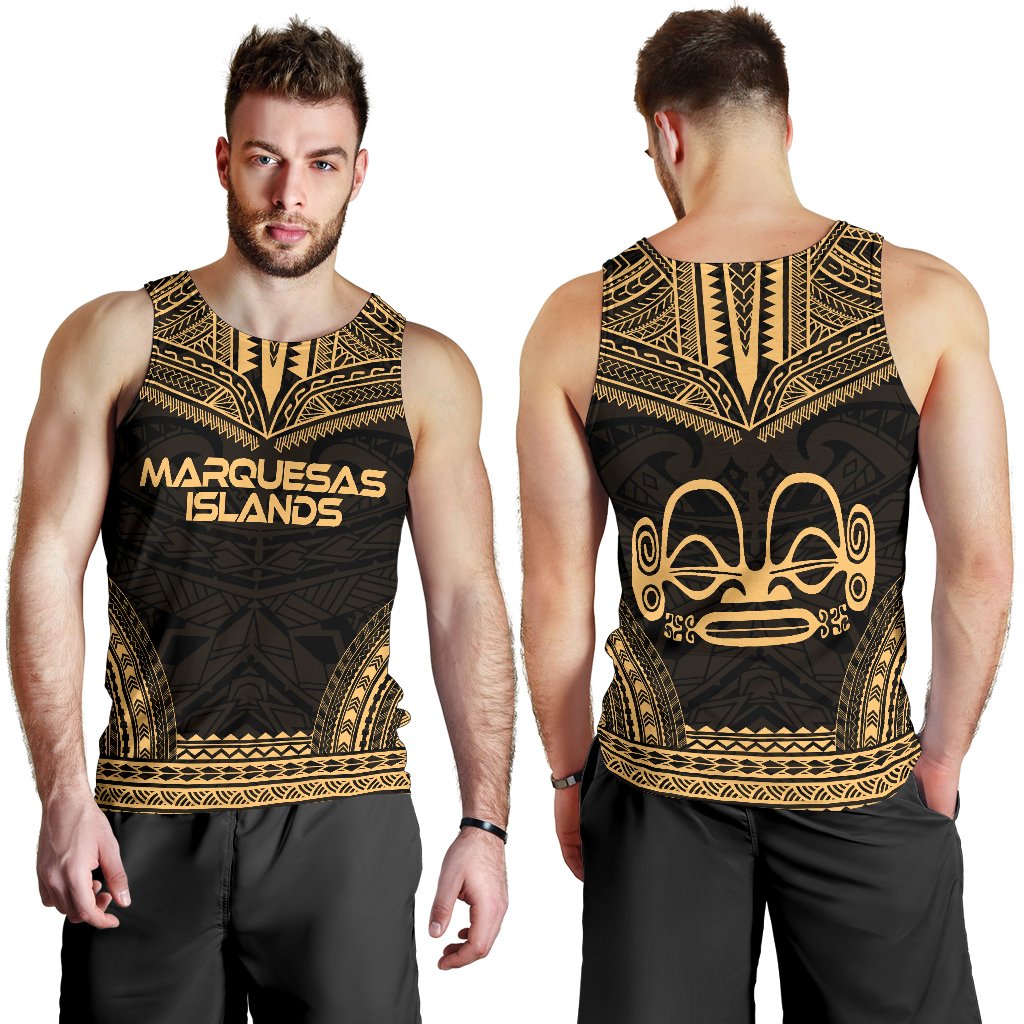 Marquesas Islands Men's Tank Top - Polynesian Chief Gold Version - Polynesian Pride