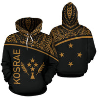 Kosrae All Over Hoodie Micronesia Curve Gold Style Unisex Gold - Polynesian Pride
