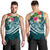 Fiji Polynesian Men's Tank Top - Summer Plumeria (Turquoise) - Polynesian Pride