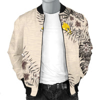 Papua New Guinea Men's Bomber Jacket - The Beige Hibiscus - Polynesian Pride