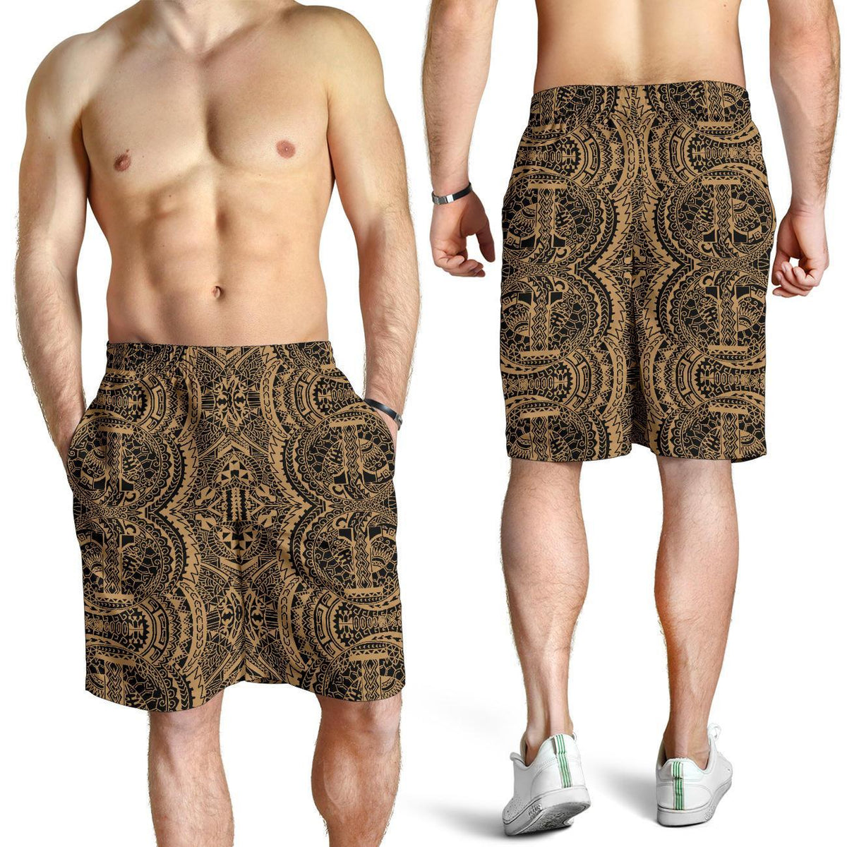 Polynesian Symmetry Gold Men's Short - Polynesian Pride