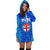 Blue Women Hoodie Dress Fiji Rugby Polynesian Waves Style - Polynesian Pride