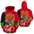 Papua New Guinea Polynesian Hoodie Flag Hibiscus Unisex Red - Polynesian Pride