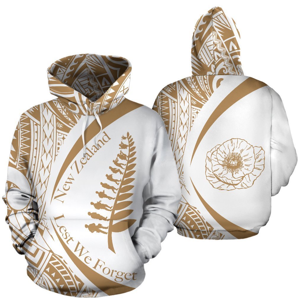 New Zealand Lest We Forget Hoodie, Maori ANZAC Fern Hoodie - Polynesian Pride