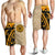 American Samoa All Over Print Men's Shorts - Polynesian Wild Style Gold - Polynesian Pride