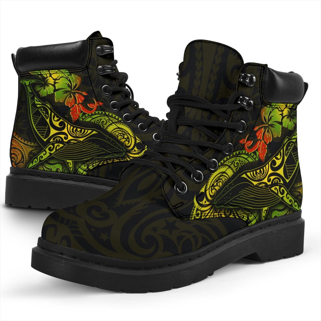 Hawaii All - Season Boots - Polynesian Humpback Whale BLACK - Polynesian Pride