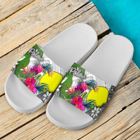 Palau Slide Sandals - Turtle Plumeria Banana Leaf - Polynesian Pride