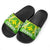 Hawaii Polynesian Slide Sandals - Hawaiian Pattern With Seal Black - Polynesian Pride