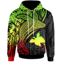 Papua New Guinea Hoodie Humpback Whale & Coat of Arms Reggae Unisex Reggae - Polynesian Pride