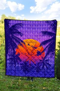 Hawaii Summer Sunset Kanaka Kakau Premium Quilt - Polynesian Pride