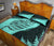 Paua Shell Maori Silver Fern Quilt Bed Set, Turquoise - Polynesian Pride