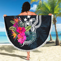 Kosrae Micronesia Custom Personalised Beach Blanket - Tropical Flower - Polynesian Pride