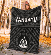 Vanuatu Premium Blanket - Vanuatu Seal With Polynesian Tattoo Style - Polynesian Pride