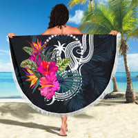Chuuk Micronesia Custom Personalised Beach Blanket - Tropical Flower - Polynesian Pride