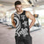 Fiji Polynesian Men Tank Top - White Tentacle Turtle - Polynesian Pride