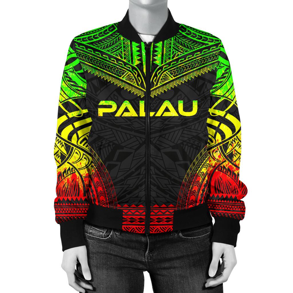 Palau Polynesian Chief Women'S Bomber Jacket - Reggae Version - Polynesian Pride