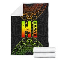 Hawaii Map Polynesian Premium Blanket - Polynesian Pride
