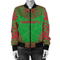 Vanuatu Flag Polynesian Chief Women'S Bomber Jacket - Polynesian Pride