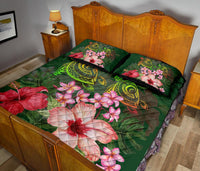 Hawaii Turtle Tropical Flower Quilt Bed Set - Deni Style - AH - Polynesian Pride