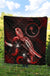 Chuuk Polynesian Premium Quilt - Turtle With Blooming Hibiscus Red - Polynesian Pride