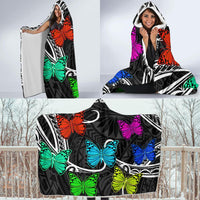 Hawaii Polynesian Butterflies Hooded Blanket - Polynesian Pride