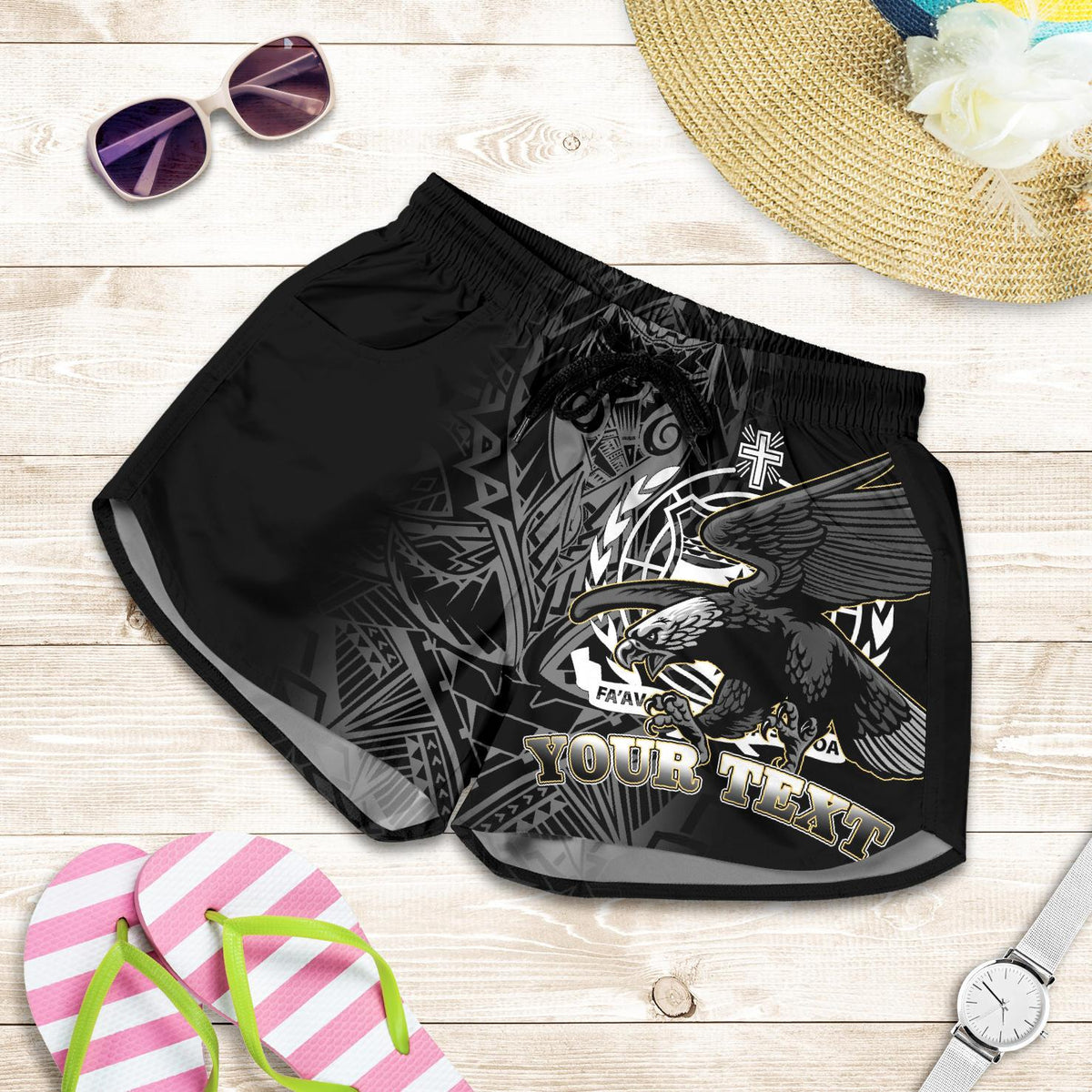 Samoa Polynesian Custom Personalised Women's Shorts - Samoa Eagle - Polynesian Pride