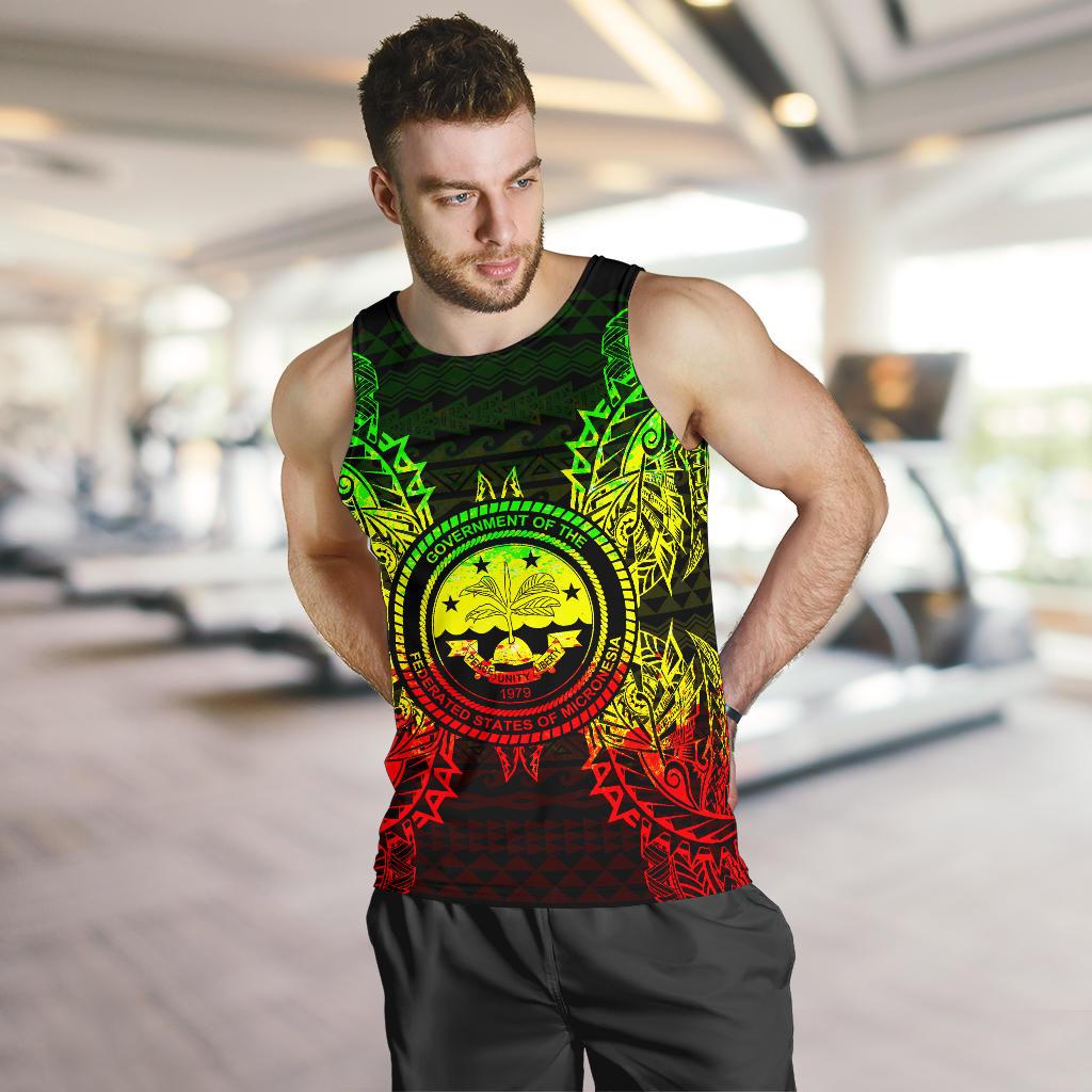 Federated States Of Micronesian Polynesian Men Tank Top Map Reggae - Polynesian Pride