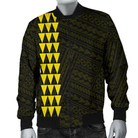 Hawaii Kakau Polynesian Coat Of Arms Men's Bomber Jacket - Yellow - Polynesian Pride