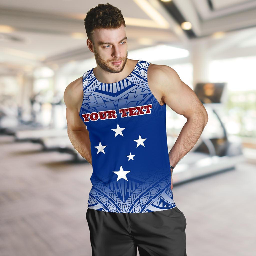 Samoa Custom Personalised Men's Tank Top - Polynesian Fog Blue - Polynesian Pride