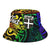 Fiji Custom Personalised Bucket Hat - Rainbow Polynesian Pattern - Polynesian Pride