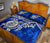 Tonga Polynesian Quilt Bed Set - Tonga Coat Of Arms & Blue Turtle Hibiscus - Polynesian Pride