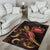 Samoa Polynesian Area Rugs - Turtle With Blooming Hibiscus Gold - Polynesian Pride