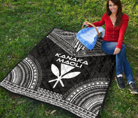 Hawaii Premium Quilt - Kanaka Maoli Polynesian Chief Black Version - Polynesian Pride