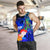 Federated States of Micronesia Custom Personalised Men's Tank Top - Humpback Whale with Tropical Flowers (Blue) - Polynesian Pride