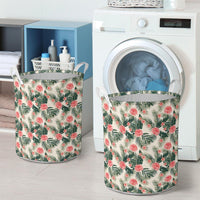 Hibiscus Plumeria Tropical Red Hawaii Laundry Basket AH - Polynesian Pride
