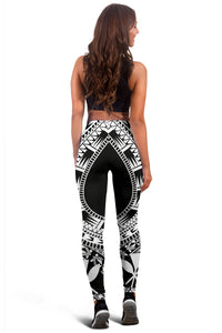 Hawaii Women Leggings Polynesian Pattern Black - Polynesian Pride