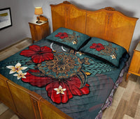 Chuuk Quilt Bed Set - Blue Turtle Tribal - Polynesian Pride