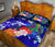 Fiji Custom Personalised Quilt Bed Set - Humpback Whale with Tropical Flowers (Blue) - Polynesian Pride