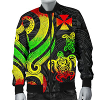 Wallis and Futuna Men's Bomber Jacket - Reggae Tentacle Turtle - Polynesian Pride