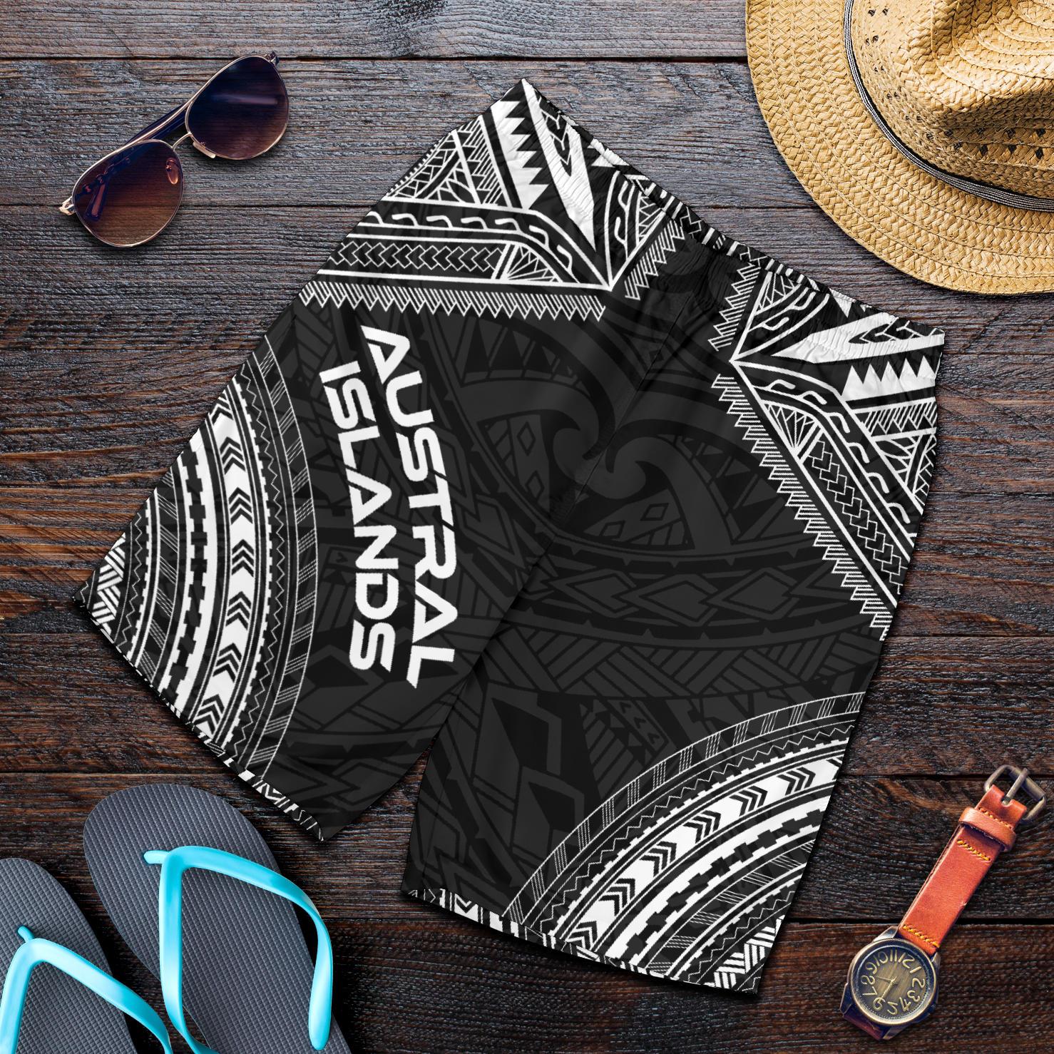 Austral Islands Men's Shorts - Polynesian Chief Black Version Black - Polynesian Pride