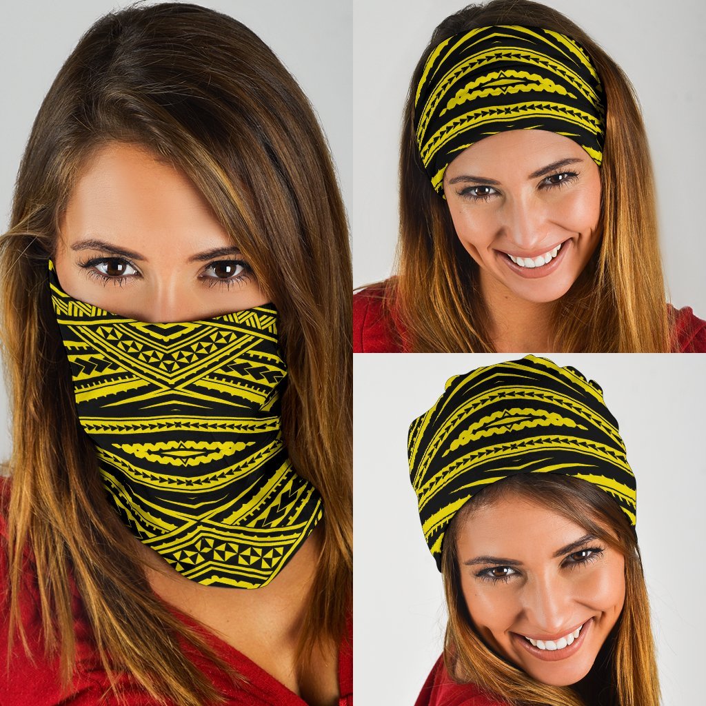 Polynesian Tatau Yellow Bandana 3 - Pack Yellow One Size - Polynesian Pride