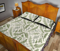 Hawaii Quilt Bed Set Tropical Green Pattern AH - Polynesian Pride