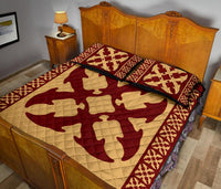 Hawaiian Quilt Pattern Dolphin Couple Quilt Bed Set - Polynesian Pride