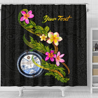Marshall Islands Polynesian Shower Curtain - Plumeria Tribal - Polynesian Pride