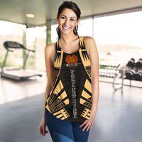 Papua New Guinea Women Racerback Tank - Polynesian Tattoo Gold - Polynesian Pride