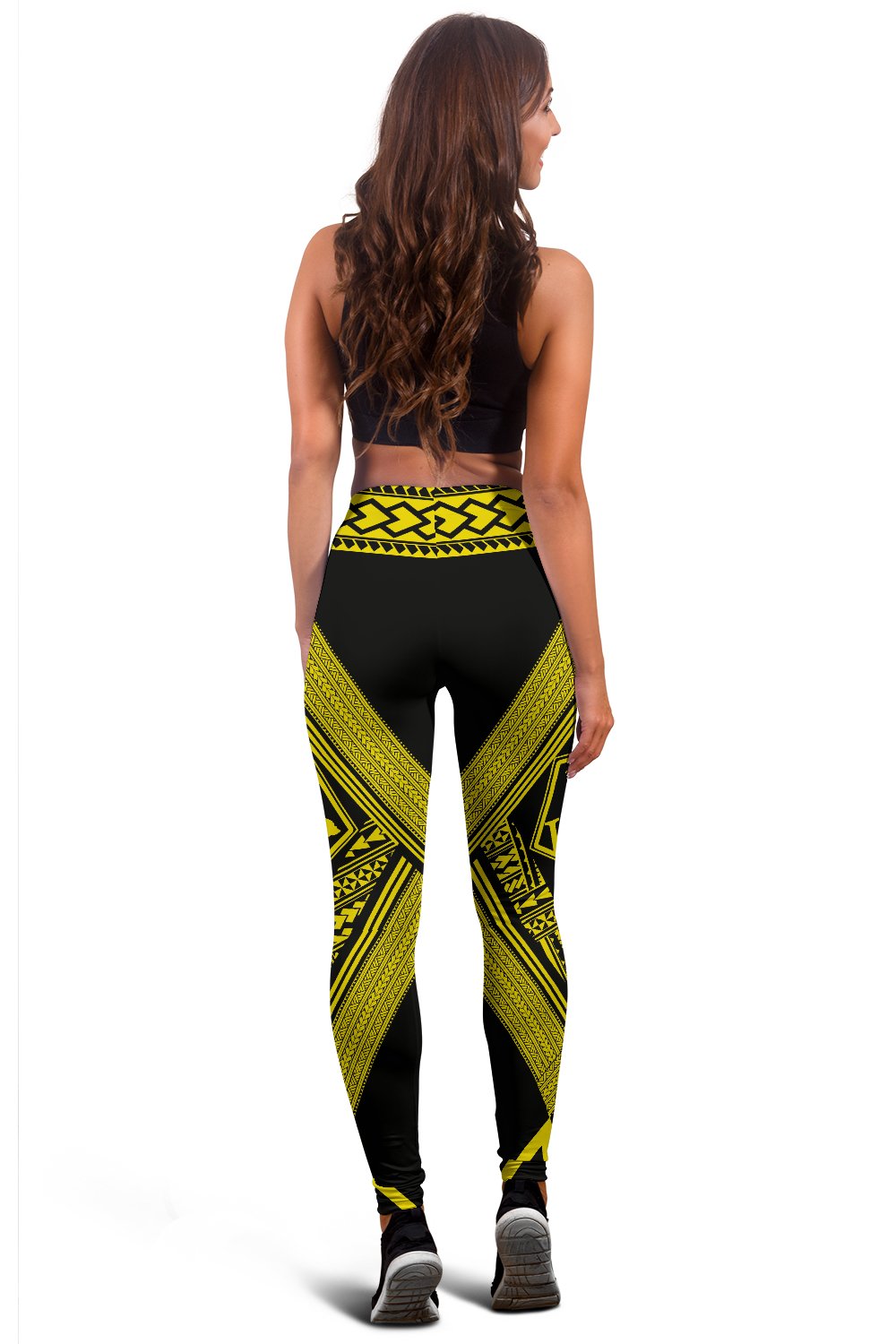 Hawaii Turtle Polynesian Yellow Leggings - Diamond Style - Polynesian Pride