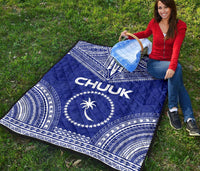 Chuuk Premium Quilt - Chuuk Flag Polynesian Chief Blue Version - Polynesian Pride
