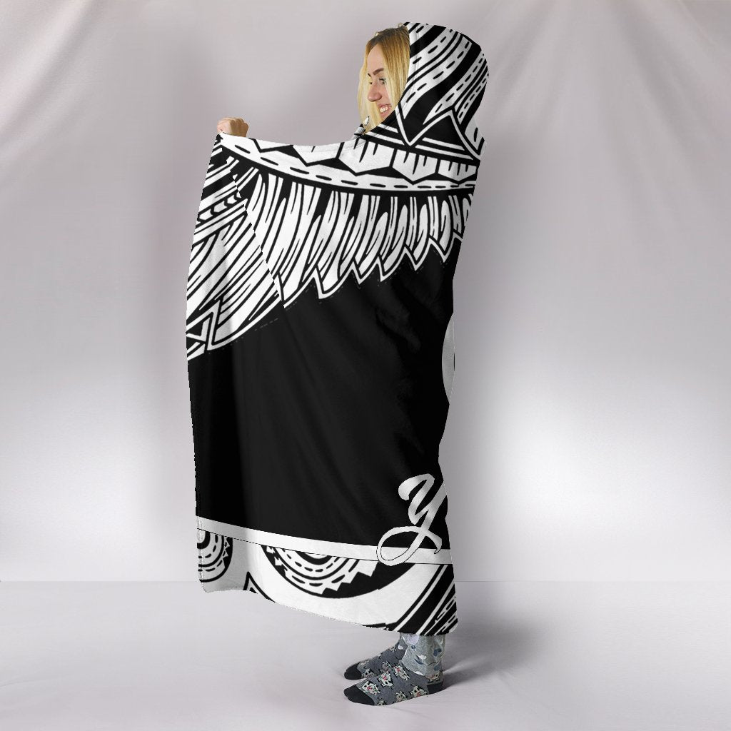 Hawaii Polynesian Custom Personalised Hooded Blanket - Hawaii Pride White Version - Polynesian Pride